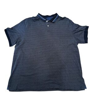 UNTUCKit Aiden Mens XXL Blue Cotton Geometric Short Sleeve Polo Shirt Golf